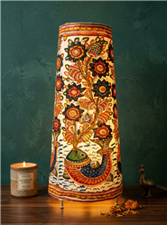 Andhra Pradesh Leather Puppetry-Multi Colored-Goat Leather And Iron Frame-25 Round Floor Lamps