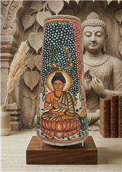 Andhra Pradesh Leather Puppetry-Multi Colored-Goat Leather And Iron Frame-25 Round Floor Lamps