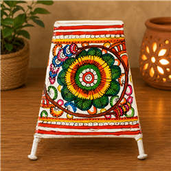 Andhra Pradesh Leather Puppetry-Multi Color-Leather With Iron Frame-Tree Of Life Table Lamp