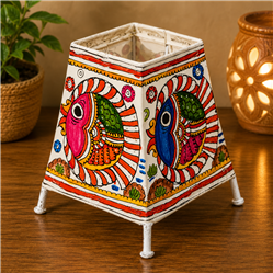 Andhra Pradesh Leather Puppetry-Multi Color-Leather With Iron Frame-Fish Table Lamp