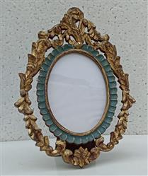Saharanpur Wood Craft-Anti. Gold With Anti. Distressed Blue-Mdf-Photo Frame
