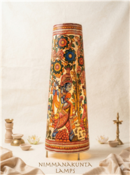Andhra Pradesh Leather Puppetry-Multi Colored-Goat Leather And Iron Frame-25 Round Floor Lamp